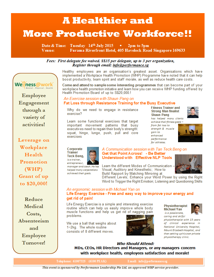 Wellness@work Workshop!